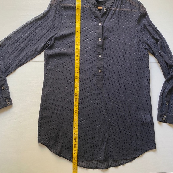 Equipment Femme Black Silk Swiss Dot Sheer Tunic Blouse Size Small - Picture 14 of 15